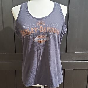 Harley-Davidson Women's Charcoal Tank with Orange Logo